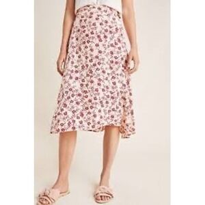 Anthropologie x Faithfull The Brand Floral Midi Wrap Skirt Size 6 Medium Valois